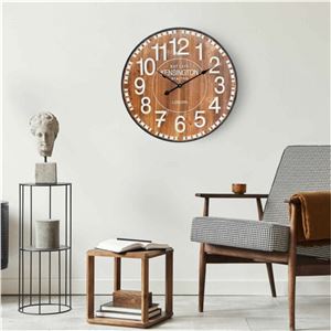 RELOJ DE PARED VINTAGE MADERA OSCURA 60CM - 81037-1