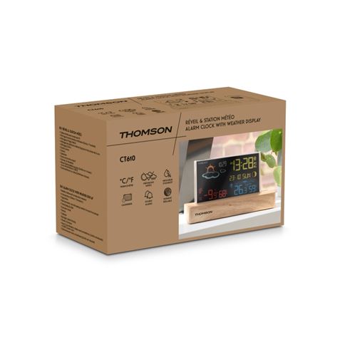 ESTACION METEOROLOGICA CON RELOJ DESPERTADOR CT610 THOMSOM - CT610-1