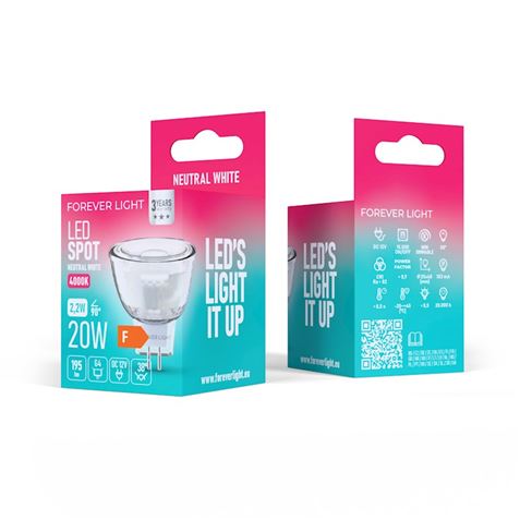 BOMBILLA LED G4 MR 11 2.2W 12V 195LUMEN LUZ BLANCA FOREVER - RTV9000068