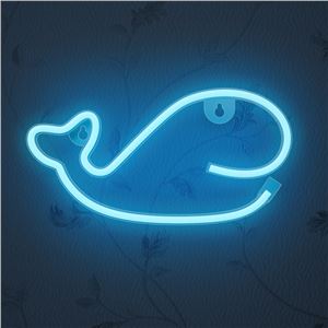 LAMPARA DECORATIVA NEON LED WHALE BLUE FOREVER - RTV100259-1