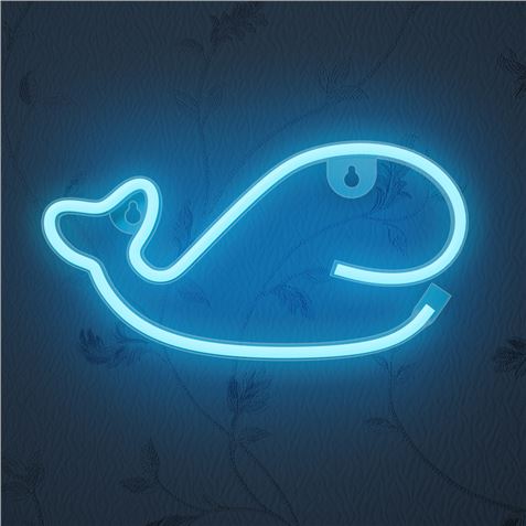 LAMPARA DECORATIVA NEON LED WHALE BLUE FOREVER - RTV100259-1