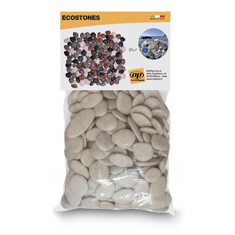 PIEDRAS DECORATIVAS JARDIN EN POLIPROPILENO REGENERADO 1KG BLANCO ARTPLAST - SASS1BI