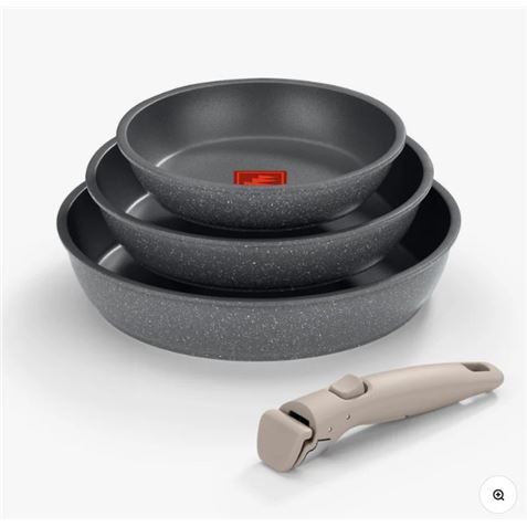 SET 3 SARTENES 20/24/26CM CON MANGO EXTRAIBLE ONE CLICK PIETRA MONIX - M831303