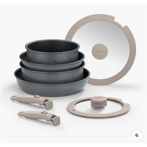 SET 3 SARTENES 20/24/26CM CON MANGO EXTRAIBLE ONE CLICK PIETRA MONIX - M839908