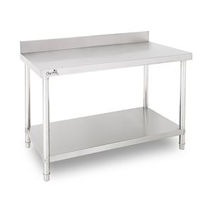 MESA DE TRABAJO ACERO INOXIDABLE 180X70X85CM CON RESPALDO CHEF PRO - CF0138-3