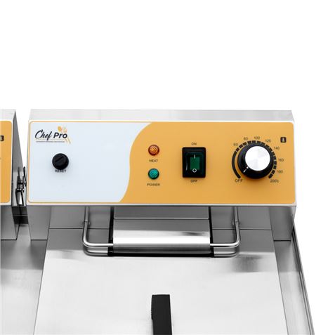 FREIDORA ELÉCTRICA PROFESIONAL 16+16 LITROS 2X3000W CHEF PRO - CF0106-9