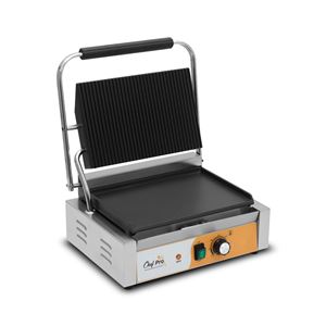 SANDWICHERA INDUSTRIAL SUPERFICIE MIXTA (RAYADA + LISA) 2200W CHEF PRO - CF0111-1