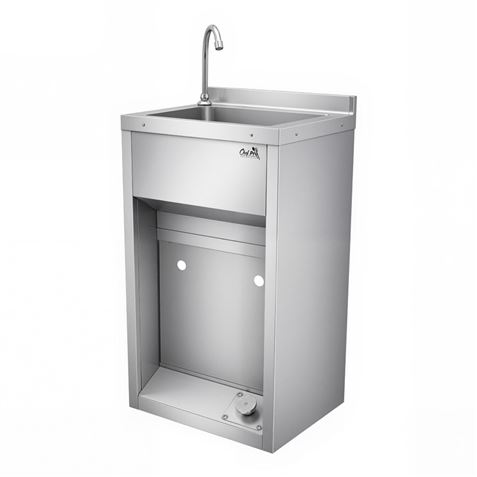 LAVAMANOS ACERO INOX INDUSTRIAL CON GRIFO DE PIE Y DISPENSADOR CHEF PRO - CF0145-1