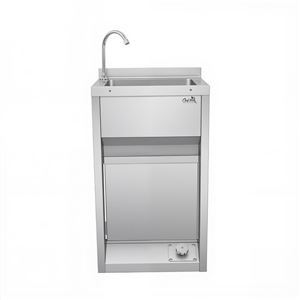 LAVAMANOS ACERO INOX INDUSTRIAL CON GRIFO DE PIE Y DISPENSADOR CHEF PRO - CF0145-2