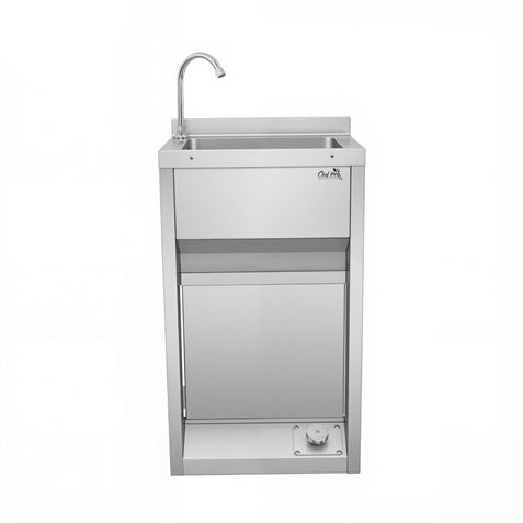 LAVAMANOS ACERO INOX INDUSTRIAL CON GRIFO DE PIE Y DISPENSADOR CHEF PRO - CF0145-2