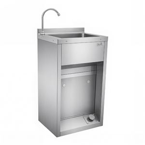 LAVAMANOS ACERO INOX INDUSTRIAL CON GRIFO DE PIE Y DISPENSADOR CHEF PRO - CF0145-3