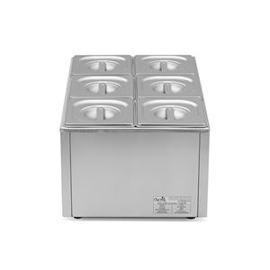 BAÑO MARIA INDUSTRIAL 6 CUBETAS 1200W CHEF PRO - CF0114-5