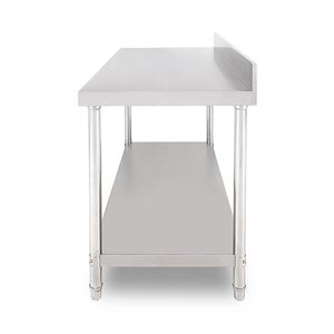MESA DE TRABAJO ACERO INOXIDABLE 150X70X85CM CON RESPALDO CHEF PRO - CF0136-4