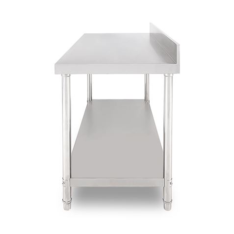 MESA DE TRABAJO ACERO INOXIDABLE 150X70X85CM CON RESPALDO CHEF PRO - CF0136-4