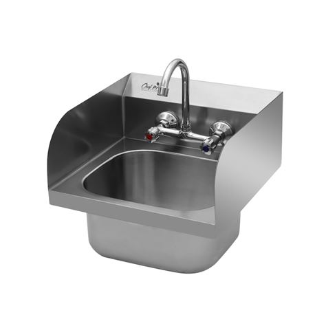 FREGADERO MURAL ACERO INOX PROFESIONAL CON GRIFO Y BACKSPLASH CHEF PRO - CF0143