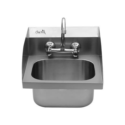 FREGADERO MURAL ACERO INOX PROFESIONAL CON GRIFO Y BACKSPLASH CHEF PRO - CF0143-2