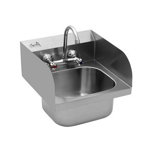 FREGADERO MURAL ACERO INOX PROFESIONAL CON GRIFO Y BACKSPLASH CHEF PRO - CF0143-3