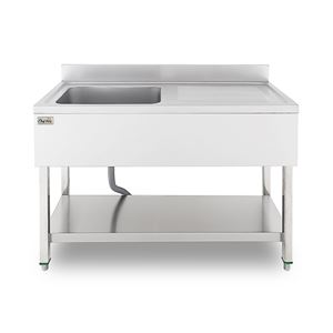 FREGADERO INDUSTRIAL 140X70X85CM CUBETA IZQUIERDA Y ESTANTE CHEF PRO - CF0141-2