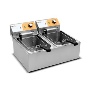 FREIDORA ELÉCTRICA PROFESIONAL 11+11 LITROS 2X3000W CHEF PRO - CF0103-3