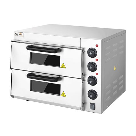 HORNO DE PIZZA ELÉCTRICO PROFESIONAL 2 CÁMARAS 3000W CHEF PRO - CF0119-1