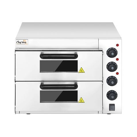 HORNO DE PIZZA ELÉCTRICO PROFESIONAL 2 CÁMARAS 3000W CHEF PRO - CF0119-2