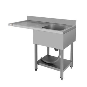 FREGADERO INDUSTRIAL 140X70X85CM CUBETA DERECHA Y ESTANTE CHEF PRO - CF0140-1