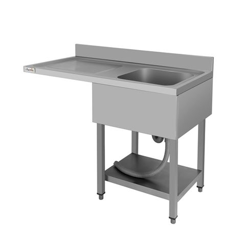 FREGADERO INDUSTRIAL 140X70X85CM CUBETA DERECHA Y ESTANTE CHEF PRO - CF0140-1