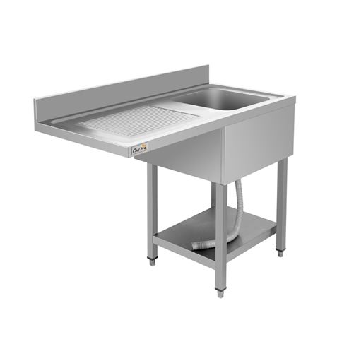 FREGADERO INDUSTRIAL 140X70X85CM CUBETA DERECHA Y ESTANTE CHEF PRO - CF0140-3