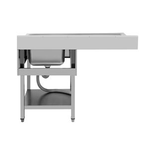 FREGADERO INDUSTRIAL 140X70X85CM CUBETA DERECHA Y ESTANTE CHEF PRO - CF0140-5