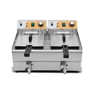 FREIDORA ELÉCTRICA PROFESIONAL 10+10 LITROS 2X3000W CHEF PRO - CF0105-2