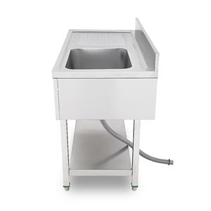 FREGADERO INDUSTRIAL 140X70X85CM CUBETA DERECHA Y ESTANTE CHEF PRO - CF0142-4