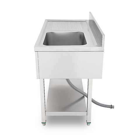 FREGADERO INDUSTRIAL 140X70X85CM CUBETA DERECHA Y ESTANTE CHEF PRO - CF0142-4