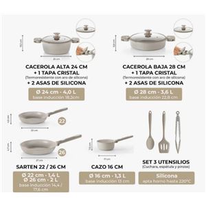 BATERIA DE COCINA 10 PIEZAS DENMARK MONIX - M689901-1