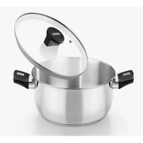 CACEROLA ACERO INOX CON TAPA VIDRIO 18CM ELITE MONIX - M240318