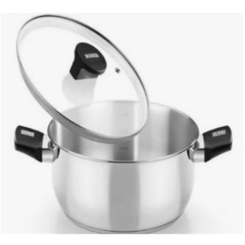 CACEROLA ACERO INOX CON TAPA VIDRIO 26CM ELITE MONIX - M240326