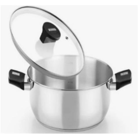 CACEROLA ACERO INOX CON TAPA VIDRIO 24CM ELITE MONIX - M240324