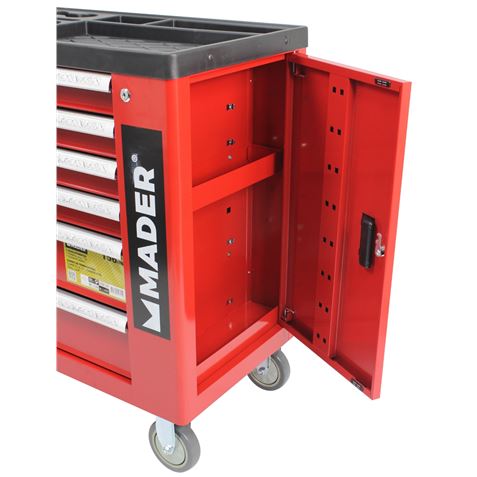 CARRO DE HERRAMIENTAS C.V. 156 PIEZAS 7 PARTICIONES MADER - 51312-2