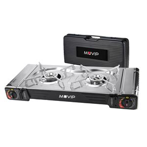 REACONICIONADA COCINA DE GAS PORTATIL DOBLE BOMBONA ACERO MUVIP - MV0612