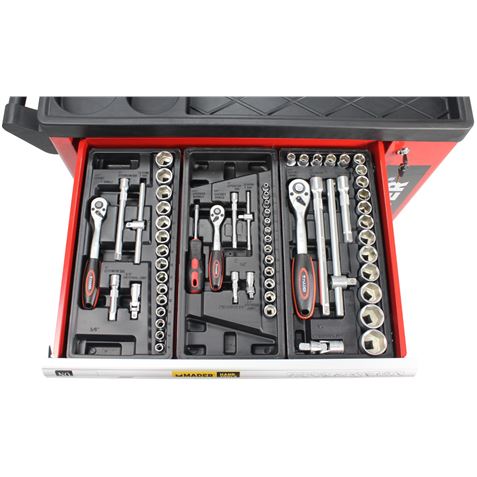 CARRO DE HERRAMIENTAS C.V. 156 PIEZAS 7 PARTICIONES MADER - 51312-3