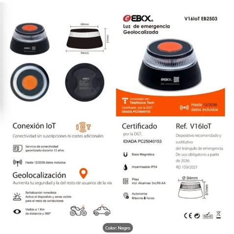 BALIZA V16 GEOLOCALIZADA DGT 3.0 EBOX - EB2503-2