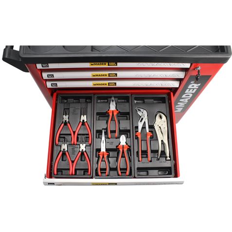 CARRO DE HERRAMIENTAS C.V. 156 PIEZAS 7 PARTICIONES MADER - 51312-6