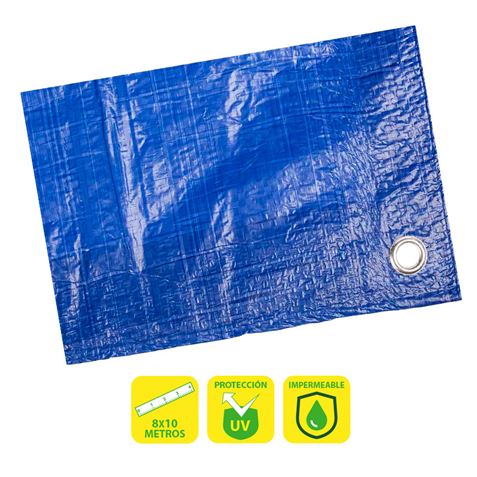 REACONDICIONADO TOLDO / LONA AZUL CON OJALES DE METAL 8X10 METROS SUNGARDEN - SG0067