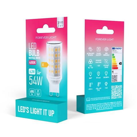 BOMBILLA LED G9 6.2W 690 LUMEN LUZ BLANCA FOREVER - RTV9000077