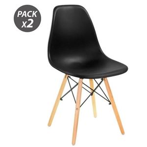 REACONDICIONADO PACK 2 SILLAS DESIGN D100 NEGRAS MUVIP - 80062
