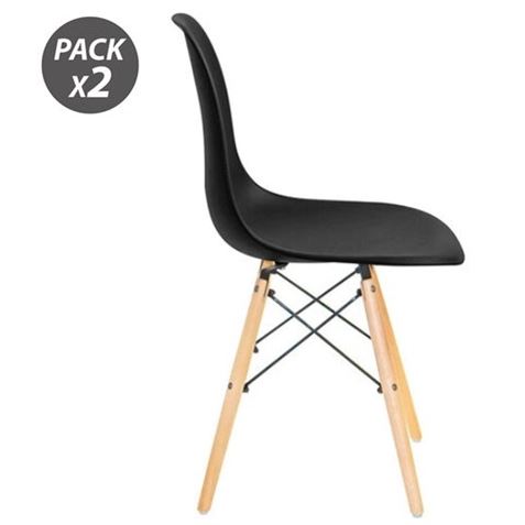 REACONDICIONADO PACK 2 SILLAS DESIGN D100 NEGRAS MUVIP - 80062-1