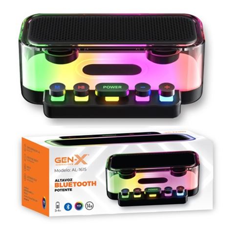 ALTAVOZ BLUETOOTH 14W CON LED RGB AL-1615 GEN-X - AL-1615