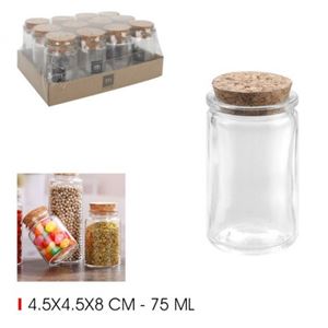 TARRO VIDRIO CON TAPON CORCHO 75ML LA MEDITERRANEA - BE03030476409