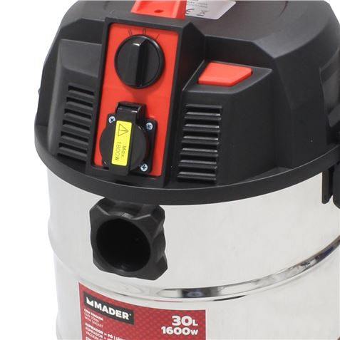 ASPIRADORA INOX POLVO-LÍQUIDOS 30 L. 1.600 W. MADER - 63352-1