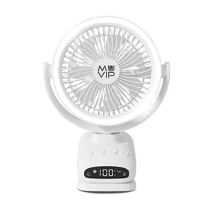 VENTILADOR PORTATIL TIPO CLIP 6" OSCILANTE CON LUZ LED Y BATERÍA MUVIP - MV0665-1
