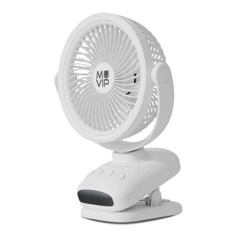 VENTILADOR PORTATIL TIPO CLIP 6" OSCILANTE CON LUZ LED Y BATERÍA MUVIP - MV0665-2